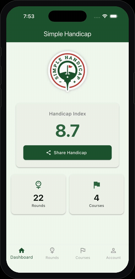 Simple Handicap app demo